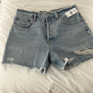 agolde riley high rise slim leg shorts